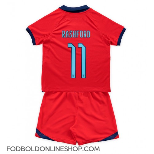 England Marcus Rashford #11 Udebane Trøje Børn VM 2022 Kortærmet (+ Korte bukser)